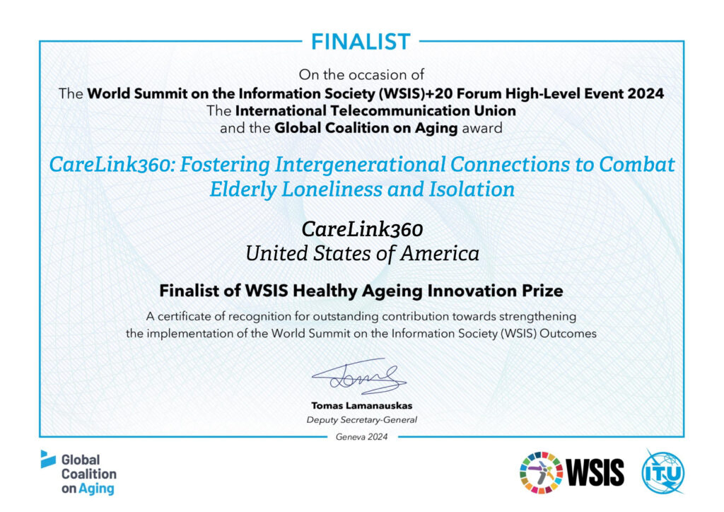 CareLink360 Finalist of WSIS Healthy Ageing Innovation Prize